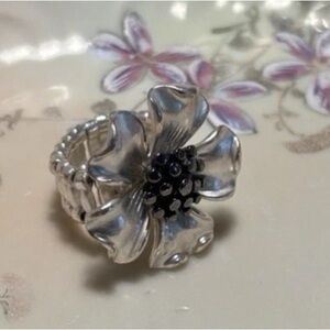 Unbranded Silver Tone Beautiful Adjustable Women’s Jewelry Flower Floral Ring